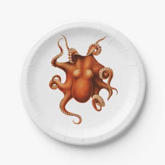 Assiettes En Carton Style classique Octopus Vintage (Devant)
