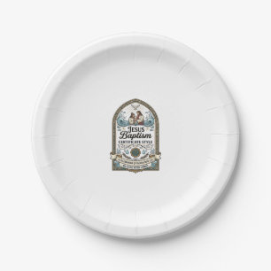 Assiettes En Carton Style de certificat de baptême de Jésus Certificat