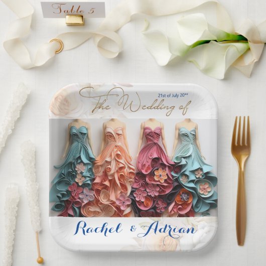 Assiettes En Carton Style de robe mariage (Mariage)