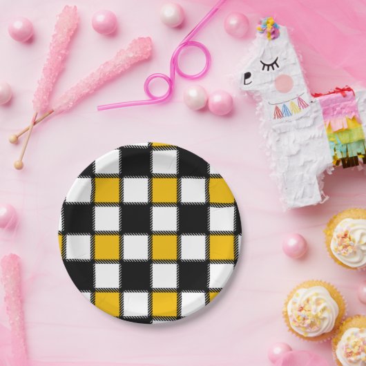 Assiettes En Carton Style de tableau d'échecs (Fête)