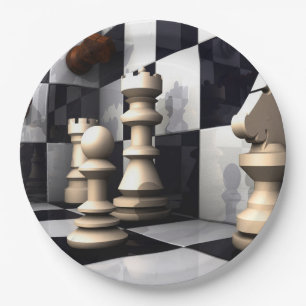 Assiettes En Carton Style d'échecs de jeu