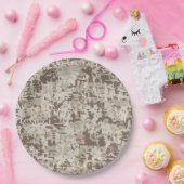 Assiettes En Carton Style Désert Camouflage Numérique Pixels Décor (Fête)