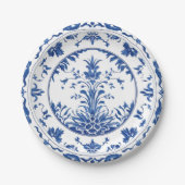 Assiettes En Carton Style élégant simple Fleur Bleue Blanc style (Devant)