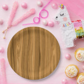 Assiettes En Carton Style en bois élégant de grain (Fête)