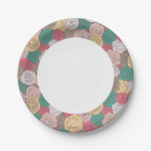 Assiettes En Carton Style floral élégant. Fleur vive (Devant)