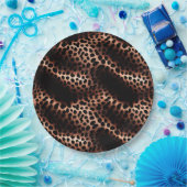 Assiettes En Carton Style Glam Rose Gold Black Leopard (Fête)