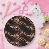 Assiettes En Carton Style Glam Rose Gold Black Leopard (Fête)
