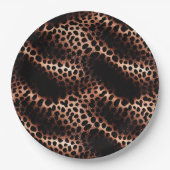 Assiettes En Carton Style Glam Rose Gold Black Leopard (Devant)
