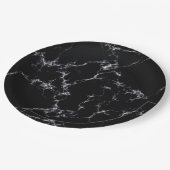 Assiettes En Carton Style marbre élégant4 - Noir et blanc (Angle)