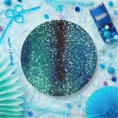 Assiettes En Carton Style mosaïque bleu néon sur verre martelé brut (Fête)