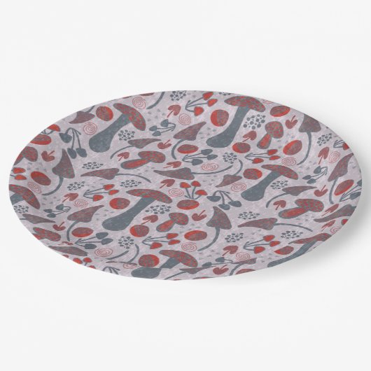 Assiettes En Carton Style Motif d'automne unique (Angle)