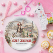 Assiettes En Carton Style occidental classique avec train rouge cowboy (Fête)