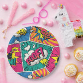 Assiettes En Carton Style Pop Art - Explosif Retro Comic Blast (Fête)