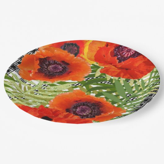 Assiettes En Carton Style Poppy oriental (Angle)