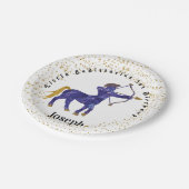 Assiettes En Carton Style Sagittarius 1er anniversaire & Gold Confetti (Angle)