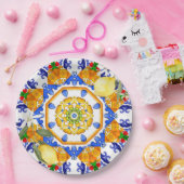 Assiettes En Carton style sicilien, citrons, majolica (Fête)