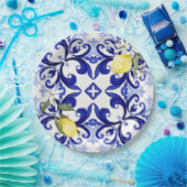 Assiettes En Carton style sicilien, citrons, majolica (Fête)