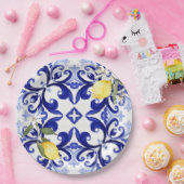 Assiettes En Carton style sicilien, citrons, majolica (Fête)