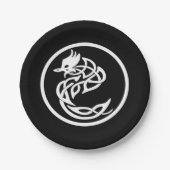 Assiettes En Carton Style tatouage Dragon blanc (Devant)