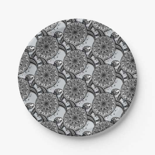 Assiettes En Carton Style Turtle Motif (Devant)