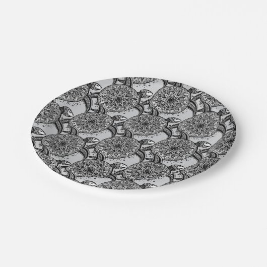 Assiettes En Carton Style Turtle Motif (Angle)