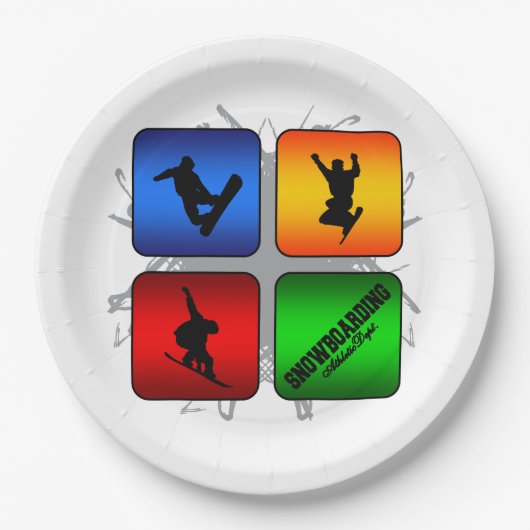 Assiettes En Carton Style urbain de snowboarding extraordinaire (Devant)