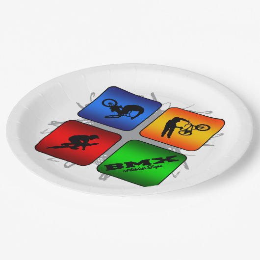 Assiettes En Carton Style urbain stupéfiant de BMX (Angle)