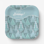 Assiettes En Carton Stylisé Coastal Christmas Trees Motif#6 ID1009 (Recto)