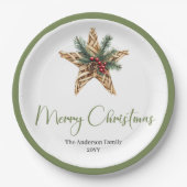 Assiettes En Carton Stylish Bohemian Neutral Colors Holiday Plates (Devant)