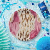 Assiettes En Carton Stylish Girly Rose White Gold Zebra (Fête)