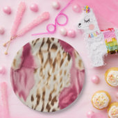 Assiettes En Carton Stylish Girly Rose White Gold Zebra (Fête)