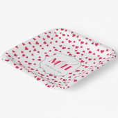 Assiettes En Carton Stylish mignon Monogramme Coeurs Whimsical tendanc (Angulaire)