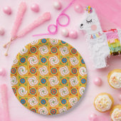 Assiettes En Carton Stylish Retro 1970s Wallpaper Party Table (Fête)