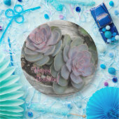 Assiettes En Carton Succulent d'anniversaire heureux (Fête)