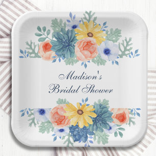 Assiettes En Carton Succulent Fleur Macaron Baby Shower