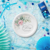 Assiettes En Carton Succulente verdure dorée Fleurs roses Cheers  (Fête)