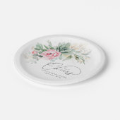 Assiettes En Carton Succulente verdure dorée Fleurs roses Cheers  (Angle)