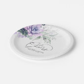 Assiettes En Carton Succulentes Élégantes Modernes Silver Greenery Che (Angle)