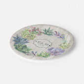 Assiettes En Carton Succulents et Mariage de bois rustique ID515 (Angle)