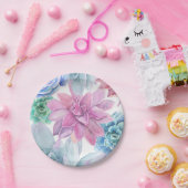 Assiettes En Carton Succulents Moderne Chic Fête des mariées en marbre (Fête)