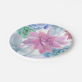 Assiettes En Carton Succulents Moderne Chic Fête des mariées en marbre (Angle)