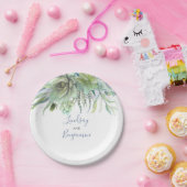 Assiettes En Carton Succulents Verdure Dusty Blue Mariage (Fête)