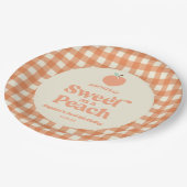 Assiettes En Carton Sucré Comme Fruit Peach Pink Orange Anniversaire (Angle)