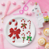Assiettes En Carton Sucre de canne de Noël (Fête)