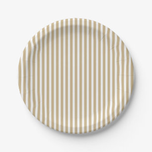 Assiettes En Carton Sucre de canne de Noël en or et blanc