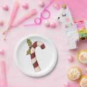 Assiettes En Carton Sucre de canne décoré Noël Sweet (Fête)