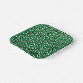 Assiettes En Carton Sucre de canne vert rouge Pepperment Noël (Angulaire)