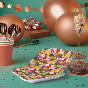 Assiettes En Carton Sucreries Cool Bonbons Colorés de Pâques Jelly Bea