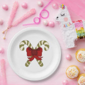 Assiettes En Carton Sucres de canne triés avec Bow rouge (Fête)