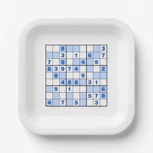 Assiettes En Carton Sudoku Puzzles (Recto)